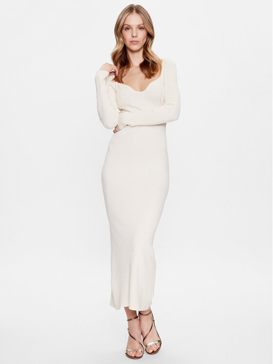 Edited Edited Kötött ruha Sunna EDT6713001000002 Ekru Slim Fit