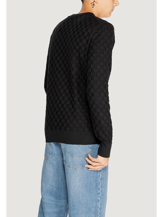 Calvin Klein Calvin Klein Πουλόβερ BASKET WEAVE COTTON Μαύρο To Fit