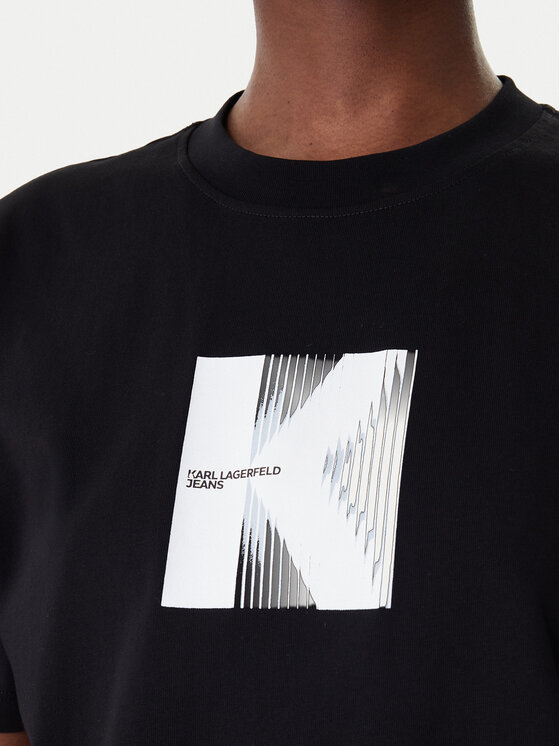 Karl Lagerfeld Jeans Karl Lagerfeld Jeans T-shirt B1W17055 Crna Relaxed Fit