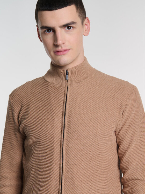 BIG STAR BIG STAR Sweter ADAL_802_160 Brązowy Basic Fit