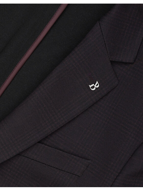 Borgio Borgio Marynarka Gozzano Bordowy Slim Fit