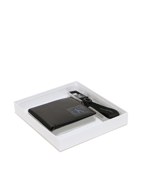 Calvin Klein Jeans Geldbörse und Schlüsselanhänger Set B/Fold W/Coin+Carabiner  Keyfob K50K510164 Schwarz