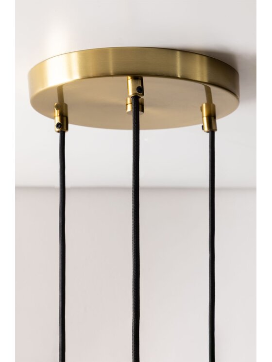 MIAhome MIAhome Lampa wisząca potrójna złota kolorowe szkło Zanya Kolorowy