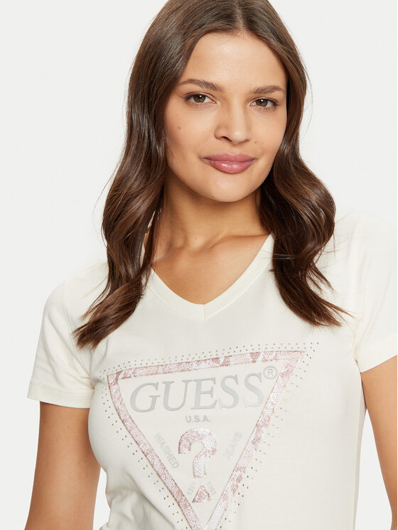 Guess Guess Póló W5RI21 J1314 Ekru Regular Fit