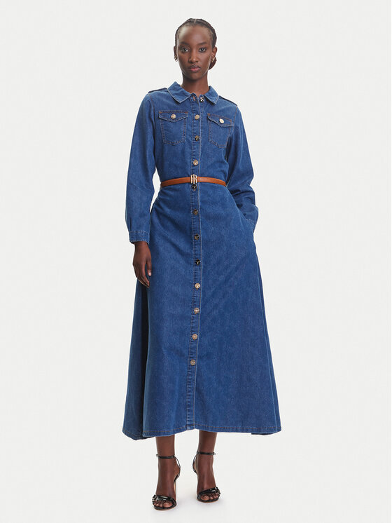 Fracomina Fracomina Jeanskleid FR25SD4004D417V6 Blau Regular Fit