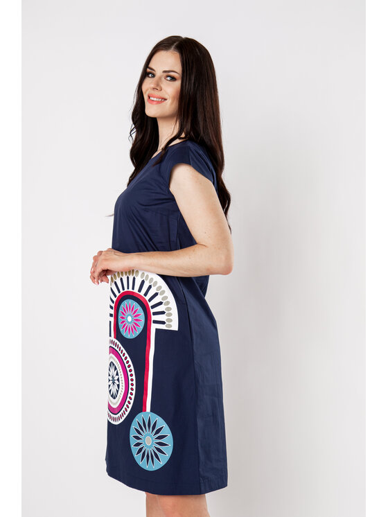 QUIOSQUE QUIOSQUE Každodenné šaty LUNA DRESS Tmavomodrá Regular Fit