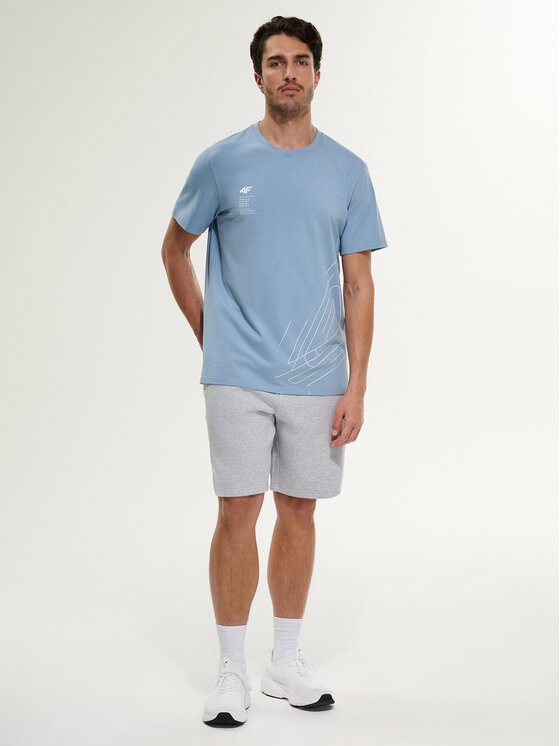 4F 4F T-Shirt MONOCHROME MOVEMENT Niebieski jasny Regular Fit