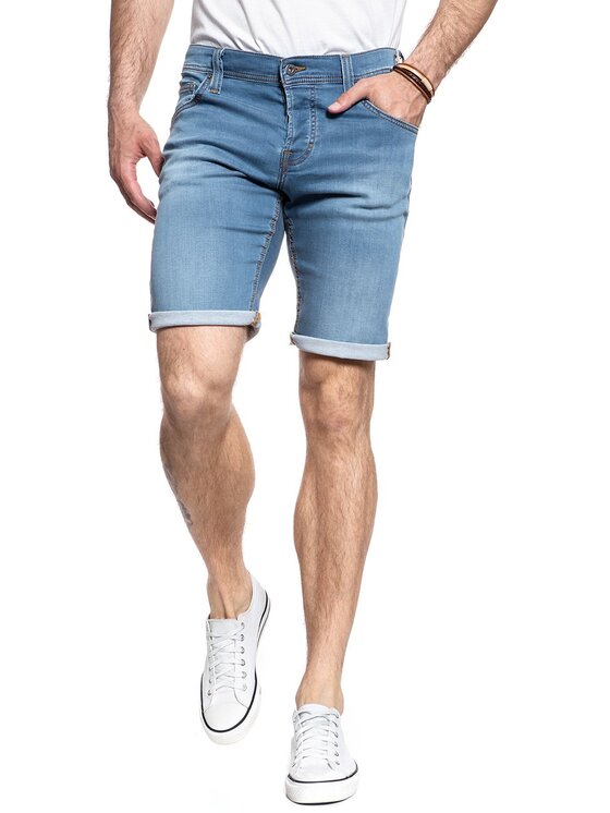 Mustang Mustang Pantaloncini di jeans CHICAGO SHORT Blu Slim Fit