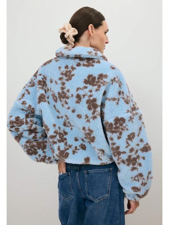 BIZUU BIZUU Kurtka przejściowa TEDDY FLORAL FLEECE JACKET Niebieski Standard Fit
