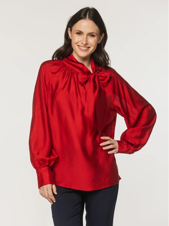 Willsoor Willsoor Bluzka 61513 Czerwony Oversize