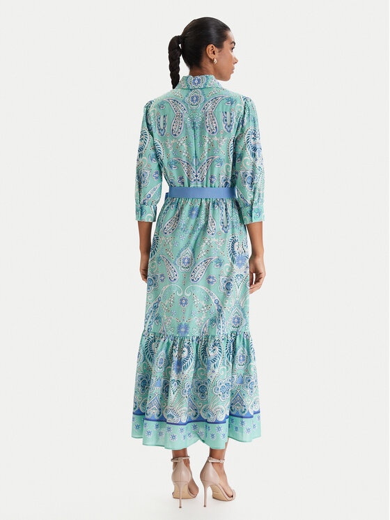 Luisa Spagnoli Luisa Spagnoli Sukienka koszulowa Pampa 543211 Zielony Regular Fit