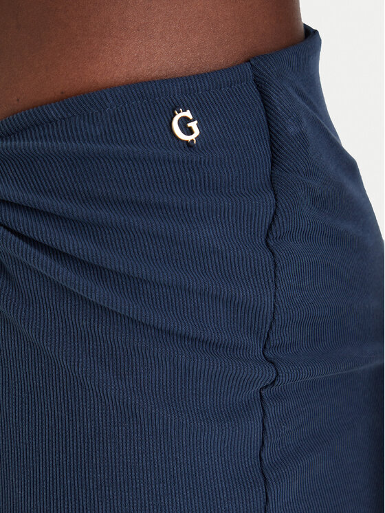 Guess Guess Maksi sijonas W6GD15 K2936 Tamsiai mėlyna Slim Fit