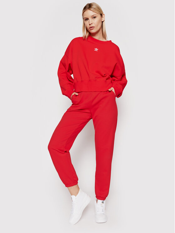 Felpa adicolor Essentials Fleece HF7479 Rosso