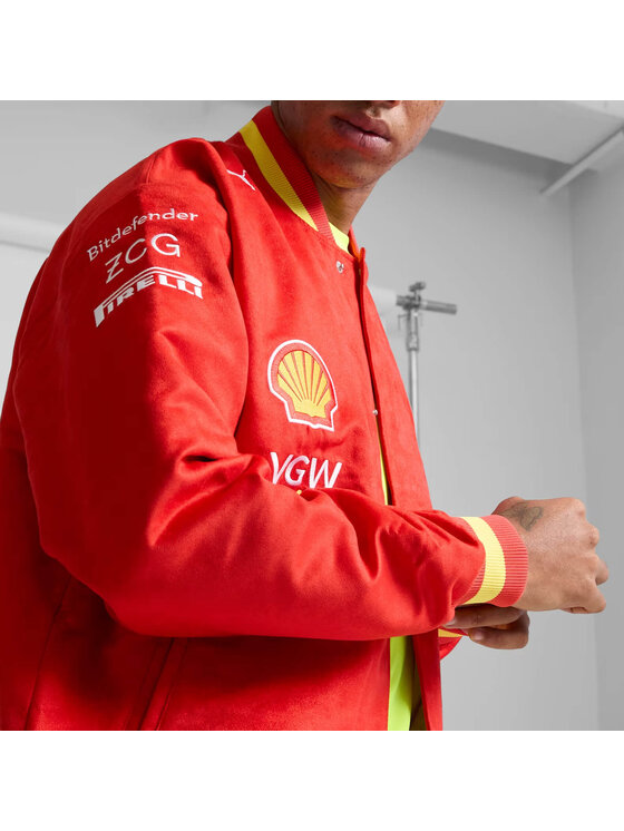 Scuderia Ferrari Scuderia Ferrari Kurtka bomber Team 2024 Varsity Czerwony Regular Fit