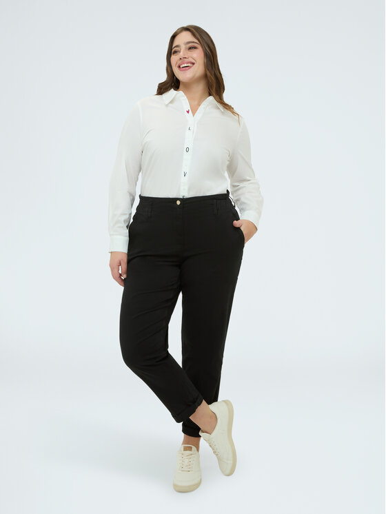 Fiorella Rubino Fiorella Rubino Spodnie materiałowe P706T005159N033 Czarny Regular Fit
