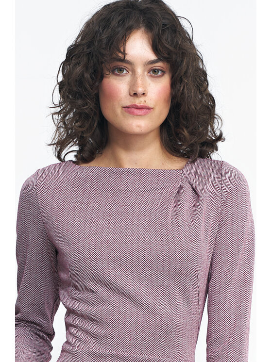 NIFE NIFE Každodenní šaty S235 Bordó Classic Fit