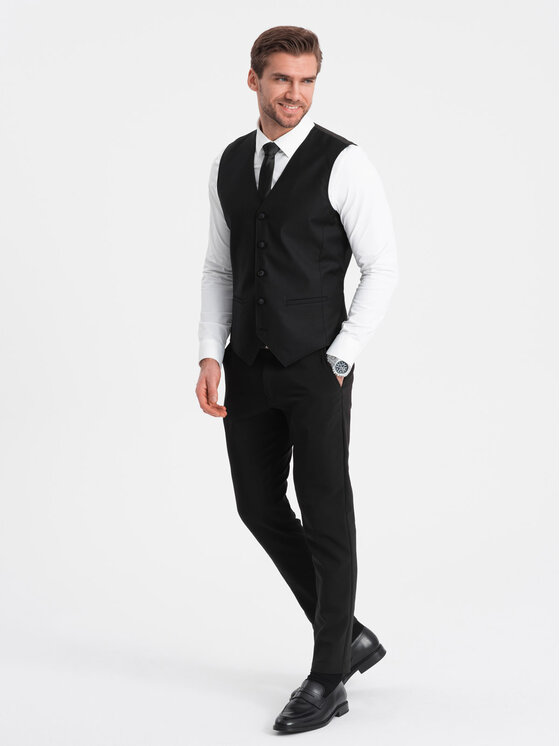 Ombre Ombre Kamizelka OM-BLZV-0112 Czarny Fitting Fit