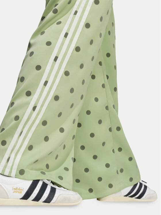 adidas adidas Spodnie dresowe Satin Polka Dots Wide Leg Pant LI2846 Zielony Relaxed Fit