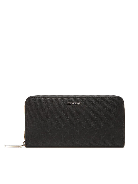 Portofel Mare de Damă Calvin Klein Ck Must Aop Large Zip Around LV04F1073G Negru