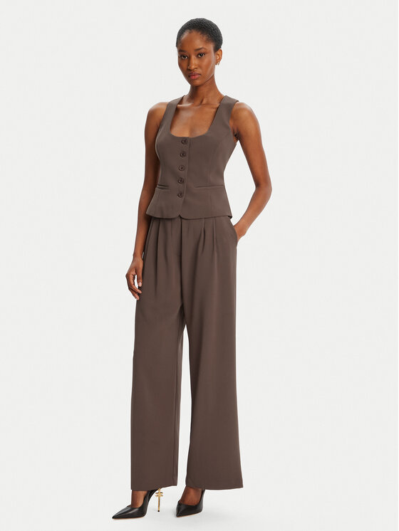 BARDOT BARDOT Hlače iz tkanine Sloane Straight 58620PB3 Rjava Regular Fit