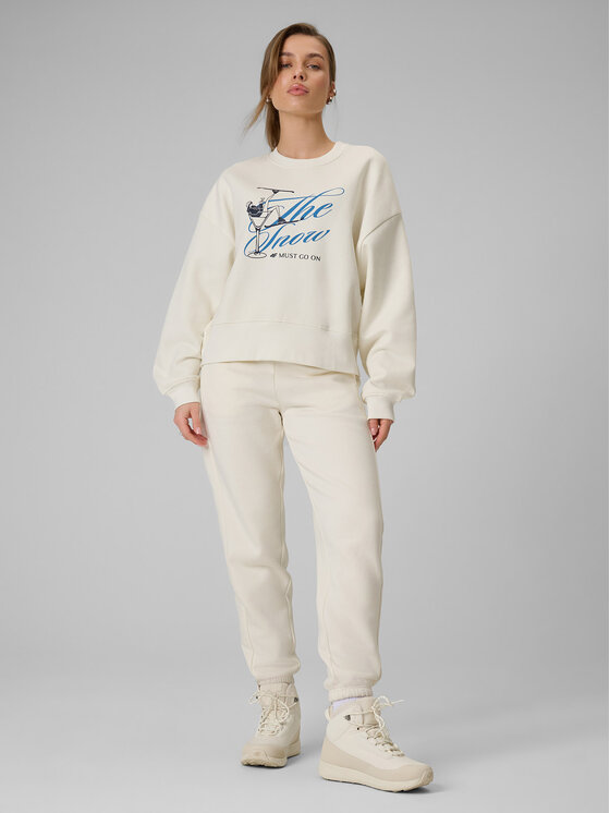 4F 4F Bluza WINTER CLUB Kremowy Loose Fit