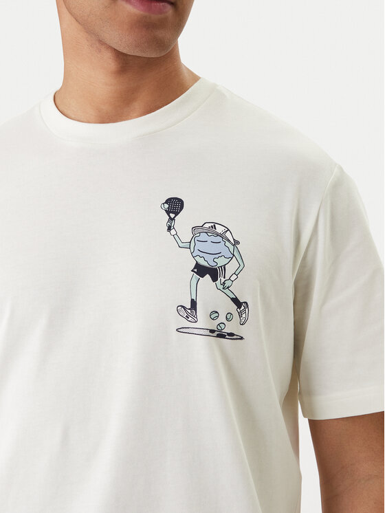 adidas adidas Tricou Earth Day Padel Graphic KB4906 Alb Regular Fit