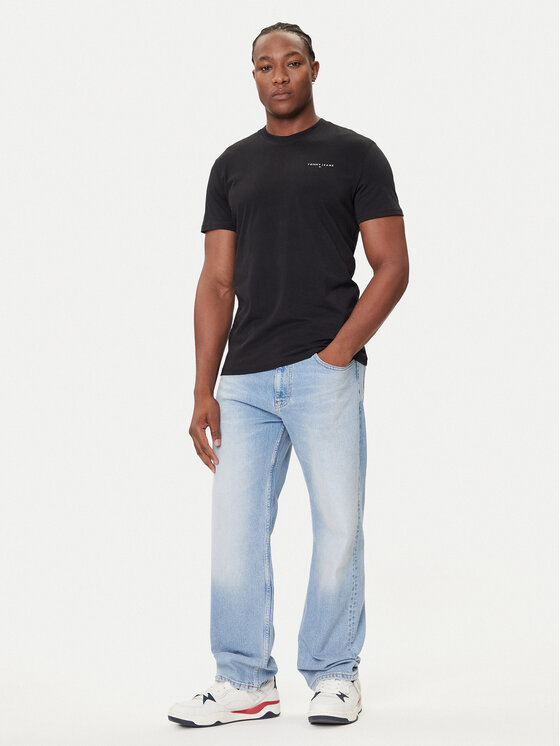 Tommy Jeans Tommy Jeans T-Shirt Linear Chest DM0DM21780 Černá Slim Fit