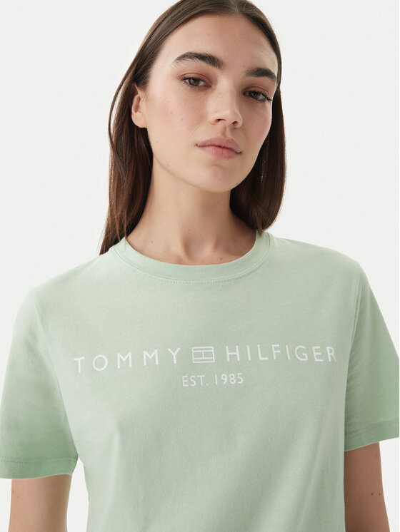 Tommy Hilfiger Tommy Hilfiger Marškinėliai WW0WW40276 Žalia Regular Fit