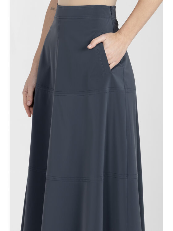 Deni Cler Milano Deni Cler Milano Spódnica midi W-DC-7009-F2-B3-59-1 Granatowy A-Line Fit