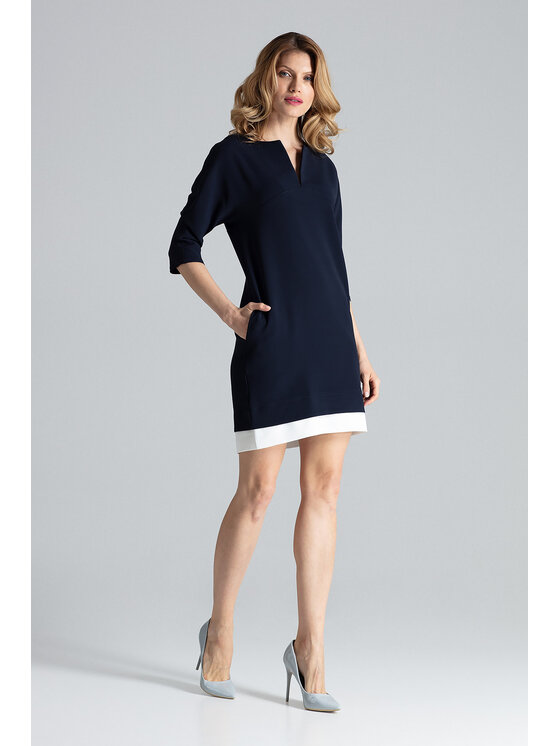 FIGL FIGL Šaty M333 Tmavomodrá Regular Fit