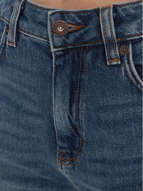 HUGO HUGO Jeans hlače Noe_B 50520614 Modra Mom Fit