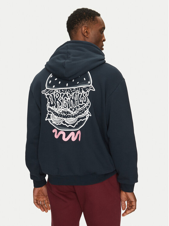 adidas adidas Суитшърт Q12 Street Burger JN5694 Тъмносин Loose Fit