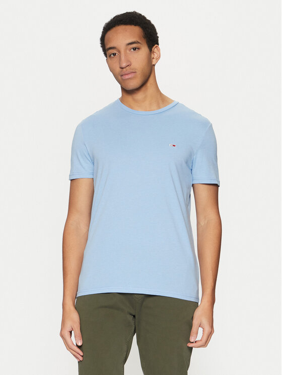 Tommy Jeans Tommy Jeans Tricou Jaspe DM0DM20363 Albastru celest Slim Fit