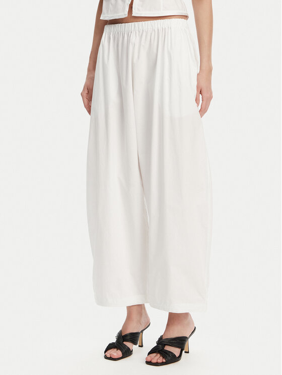 PINKO PINKO Medžiaginės kelnės 105210 A2LD Balta Relaxed Fit