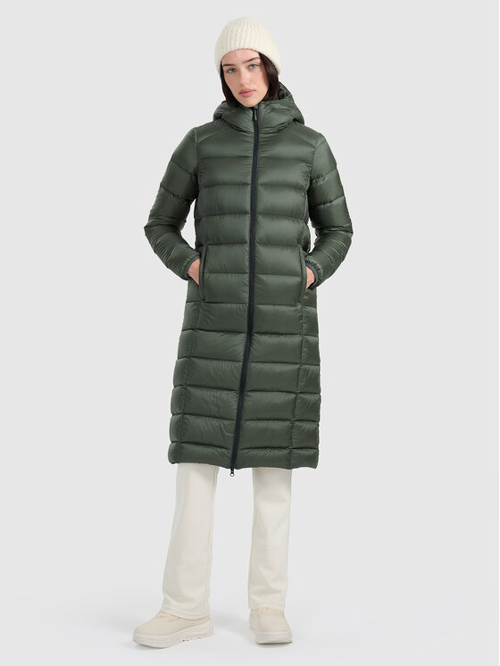 4F 4F Płaszcz zimowy MIDSHOP TEXTILE Khaki Regular Fit