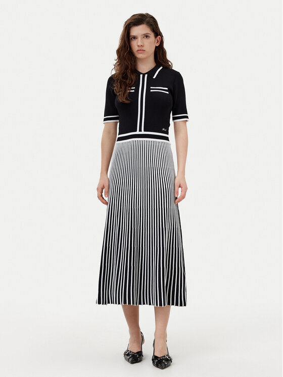 KARL LAGERFELD KARL LAGERFELD Rochie tricotată A1W13026 Negru Regular Fit
