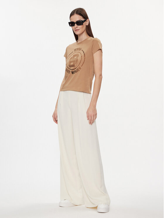 BOSS Boss T-särk 50514738 Beež Regular Fit