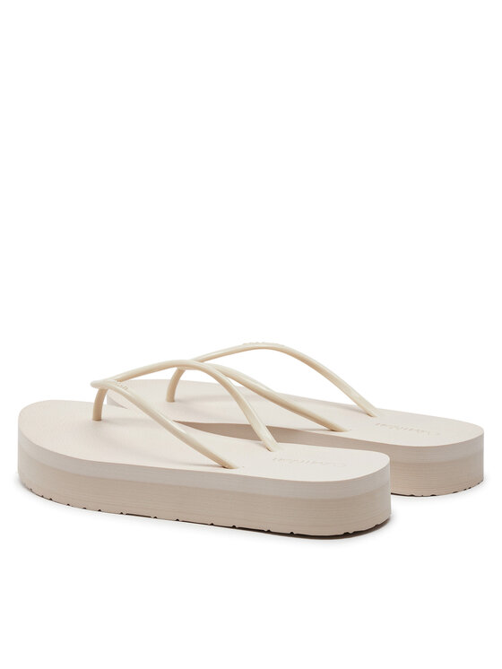 Calvin Klein Calvin Klein Джапанки Flatform Ff Deboss Logo Tpu HW0HW01977 Бежов