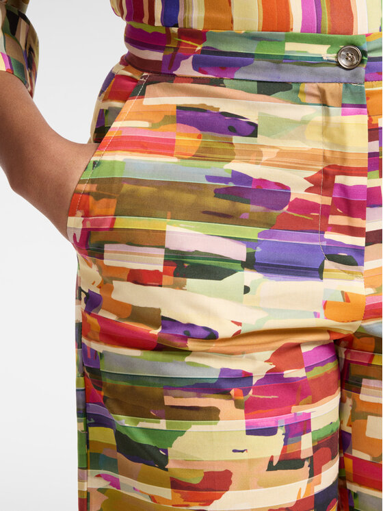 Elena Mirò Elena Mirò Pantaloni di tessuto P020P100471N001 Multicolore Cropp Fit