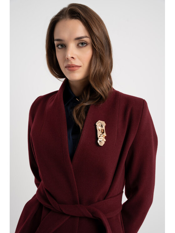 CLICK CLICK Παλτό χειμωνιάτικο 70-0022 Μπορντό Reglan Fit