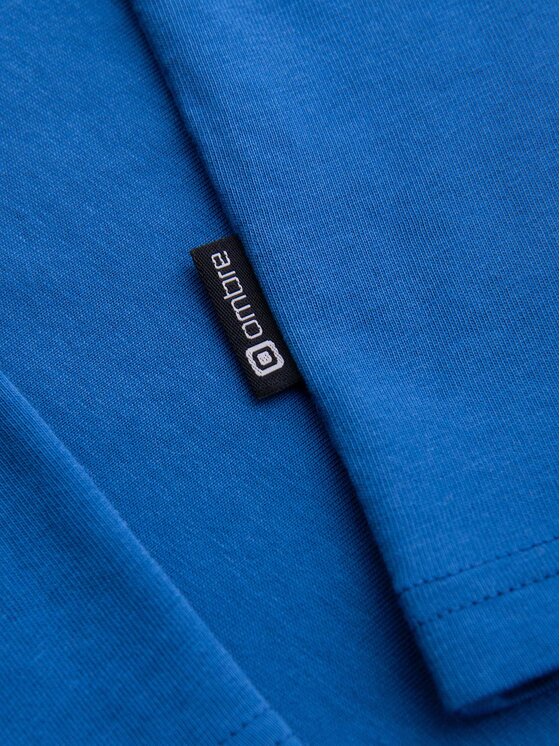 Ombre Ombre Longsleeve OM-LSBL-0142 Niebieski Regular Fit