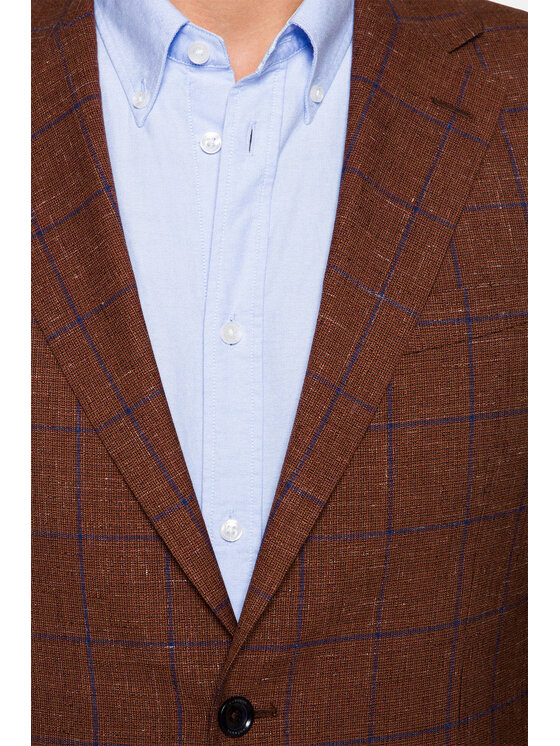 Lancerto Lancerto Marynarka Medina Brązowy Slim Fit