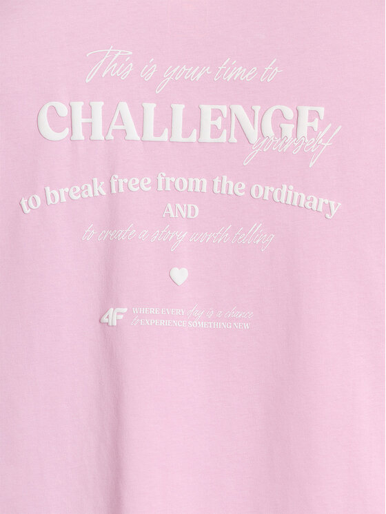 4F 4F Maglietta da nuoto 4FJRAW25TTSHF3187-56S Rosa Oversize