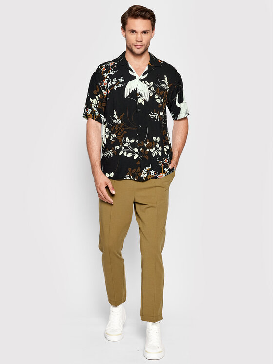 Camicia Tropic 12202240 Nero Relaxed Fit