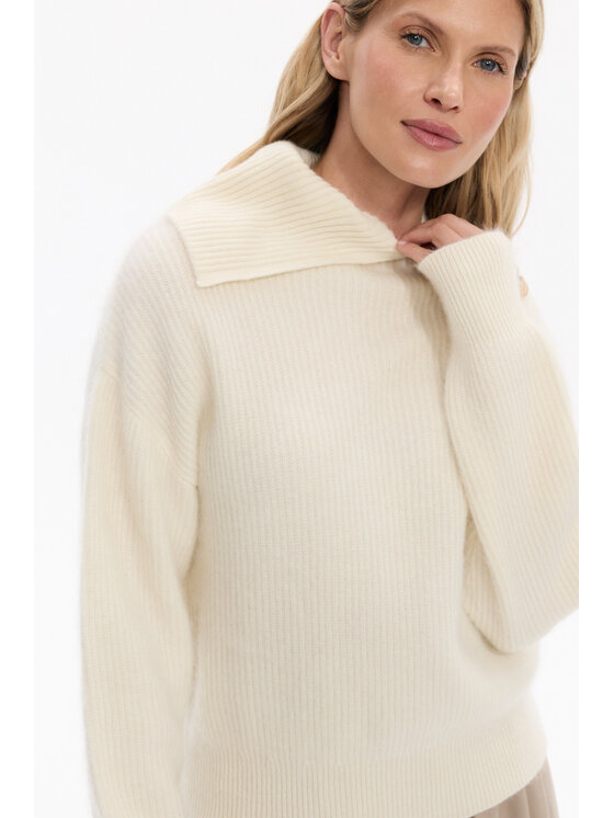 Deni Cler Milano Deni Cler Milano Sweter T-DC-S463-F5-90-11-1 Kremowy Regular Fit