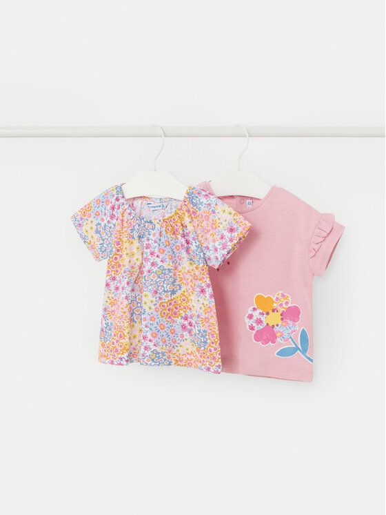 Mayoral Mayoral 2er-Set T-Shirts 01008 Rosa Regular Fit