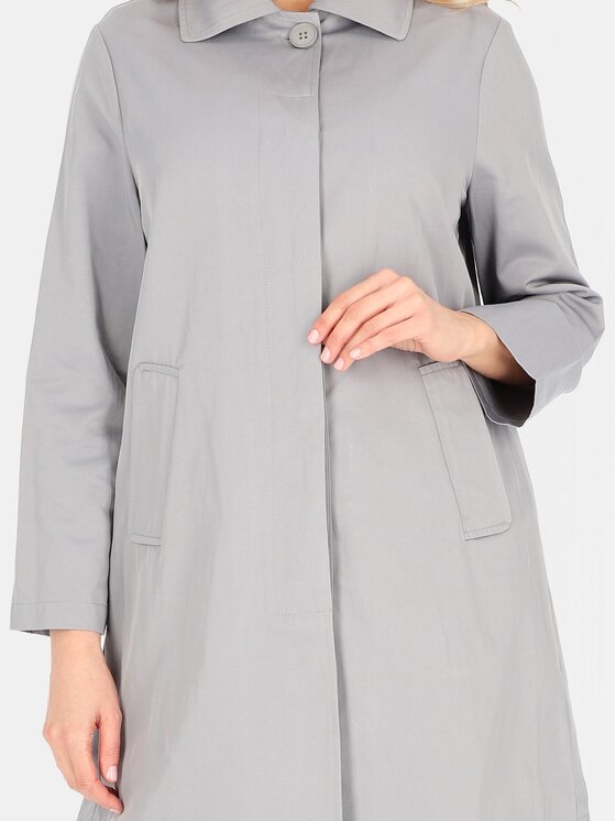 Perso Perso Płaszcz przejściowy BLE252535F Szary Regular Fit