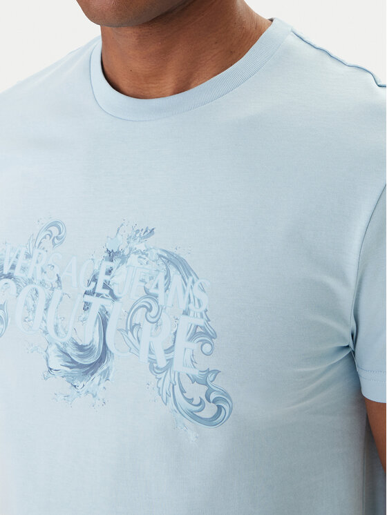 Versace Jeans Couture Versace Jeans Couture T-Shirt 80GAHE02 CJ00E Niebieski Regular Fit