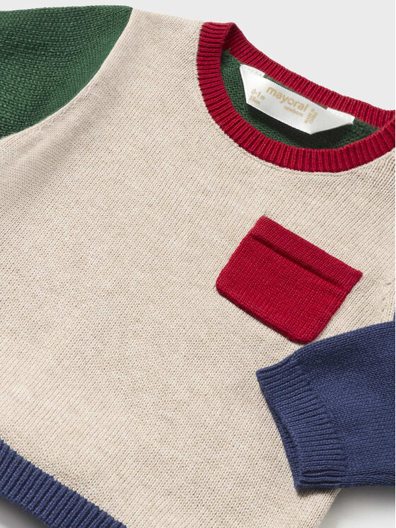 Mayoral Mayoral Komplet sweter i spodnie materiałowe 2.521 Kolorowy Regular Fit