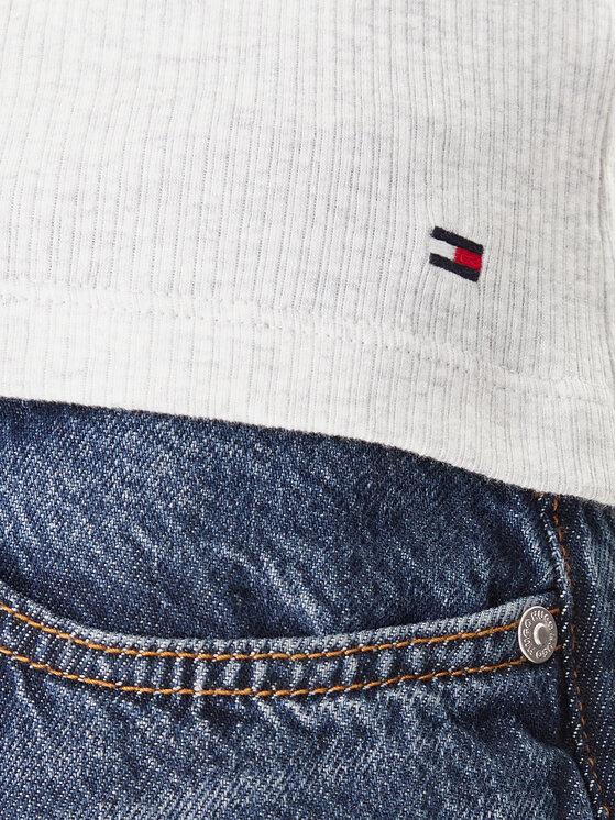 Tommy Hilfiger Tommy Hilfiger Bluse UW0UW06071 Grau Slim Fit